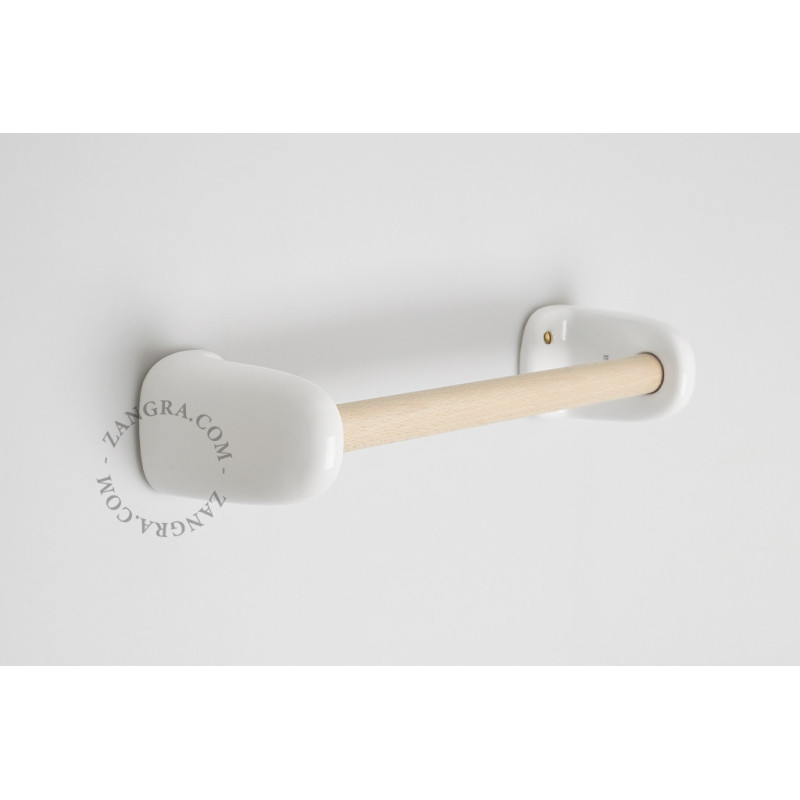 Porcelanowy wieszak na ręczniki - biały – 40 cm Zangra