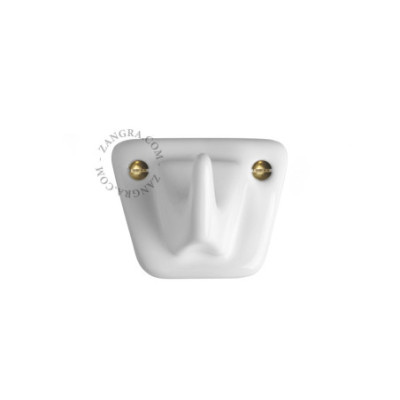 Porcelain wall hook – white Zangra