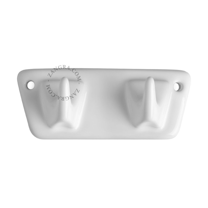 Haczyk porcelanowy - biały – wieszak z 2 haczykami porcelanowy- biały Zangra