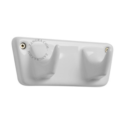 Haczyk porcelanowy - biały – wieszak z 2 haczykami porcelanowy- biały Zangra