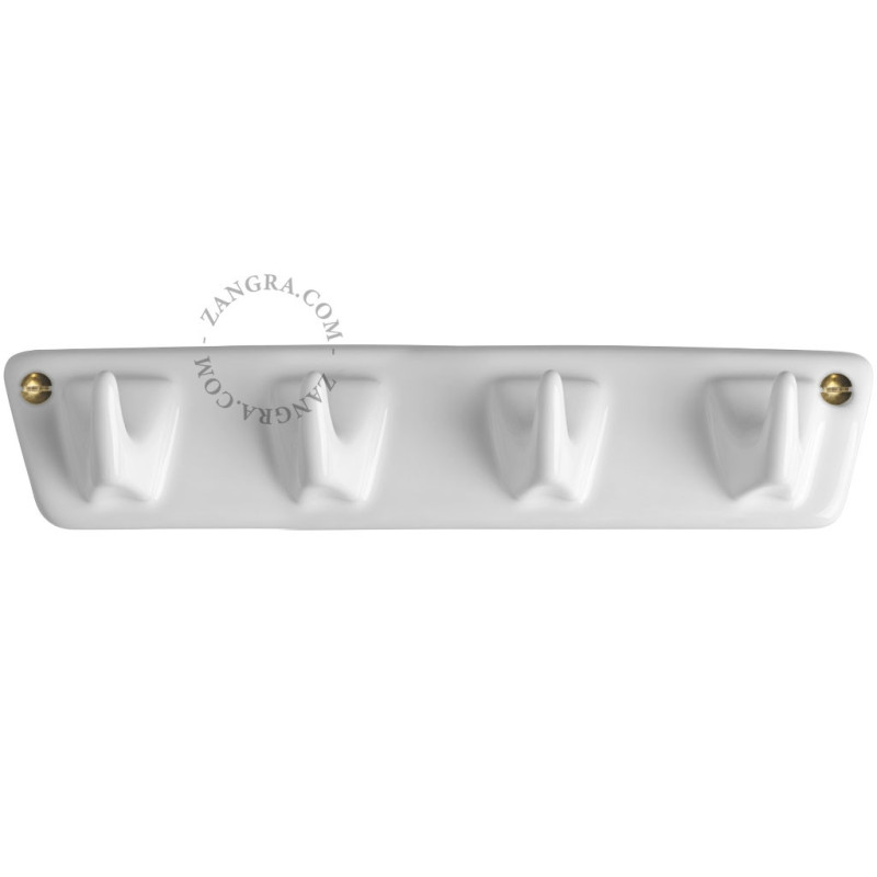 Haczyk porcelanowy - biały – wieszak z 4 haczykami porcelanowy- biały Zangra