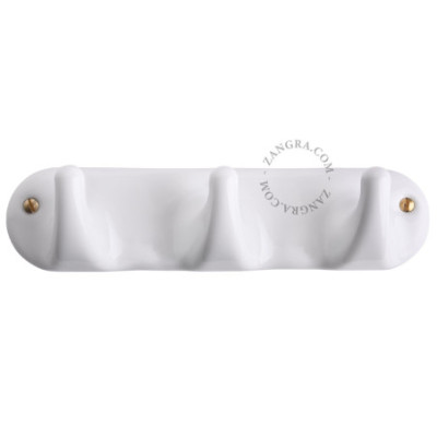 Haczyk porcelanowy - biały – wieszak z 3 haczykami porcelanowy- biały Zangra