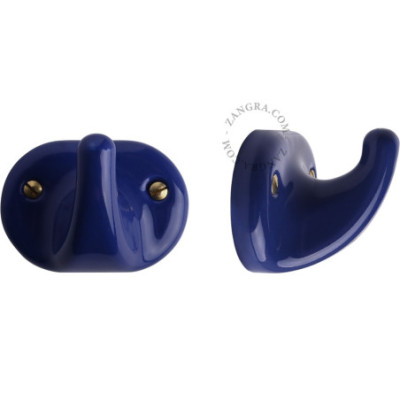 Porcelain wall hook – blue Zangra