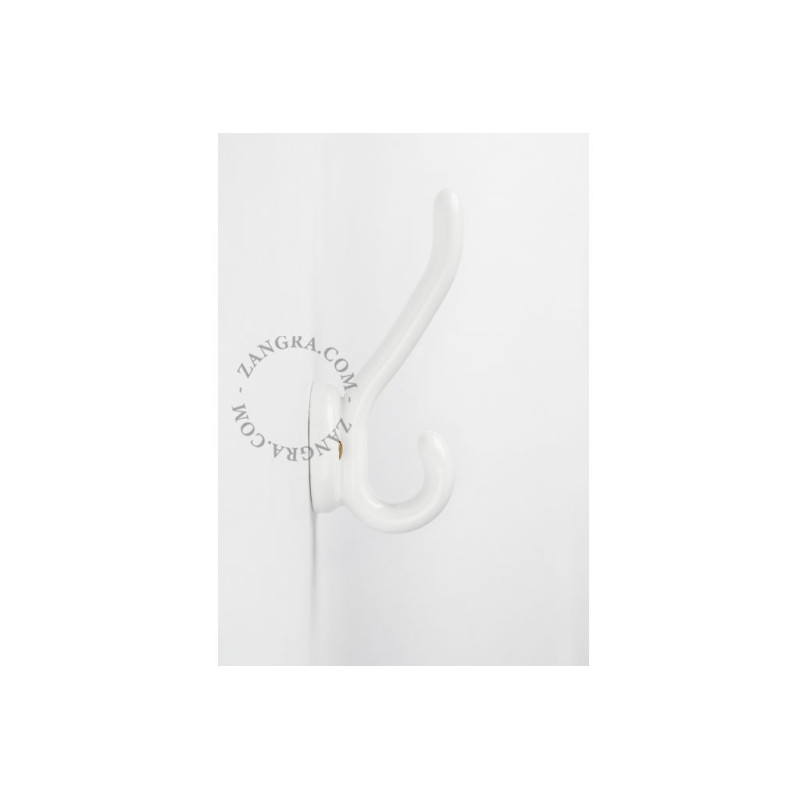 Babette porcelain wall hook – white Zangra