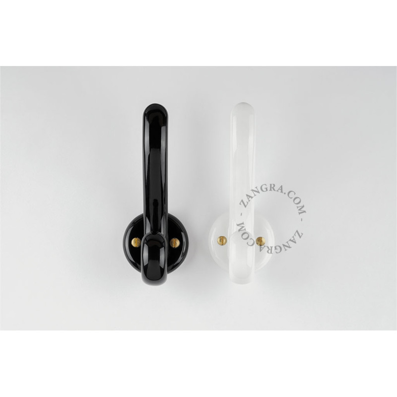 Babette porcelain wall hook – white Zangra