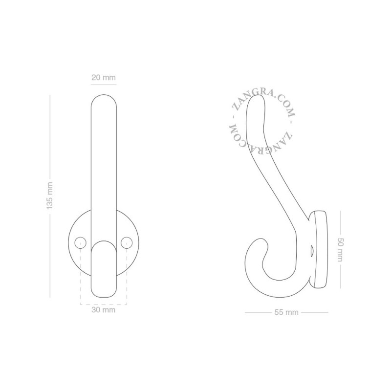 Haczyk porcelanowy Babette - biały Zangra