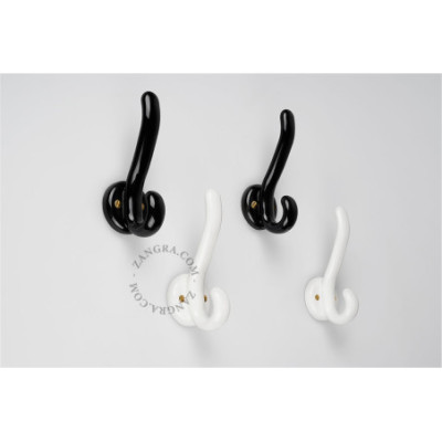 Babette porcelain wall hook – black Zangra
