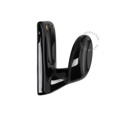 Porcelain wall hook – black Zangra