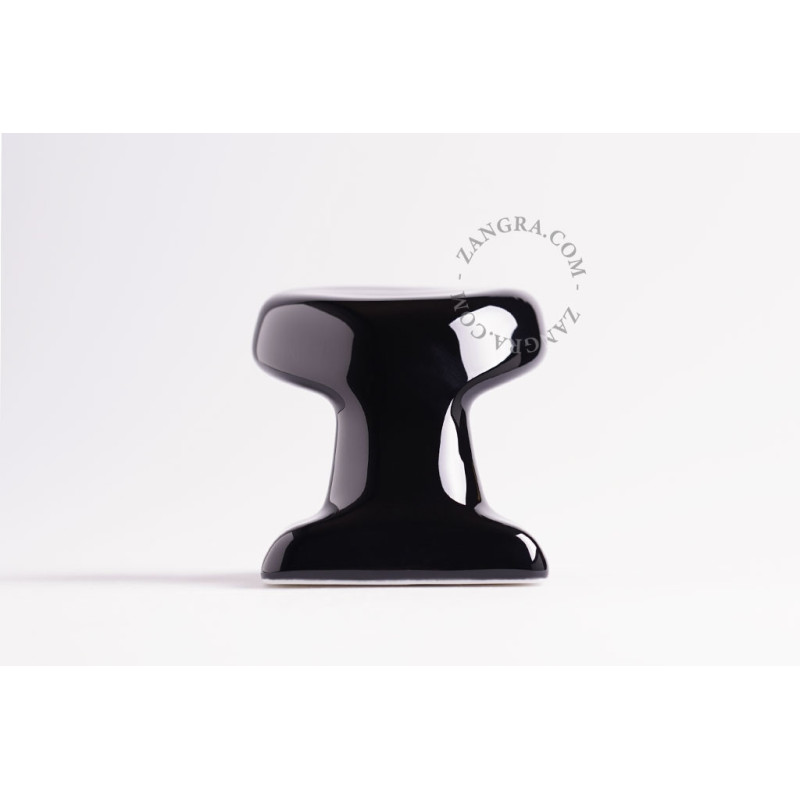 Porcelain wall hook – black Zangra
