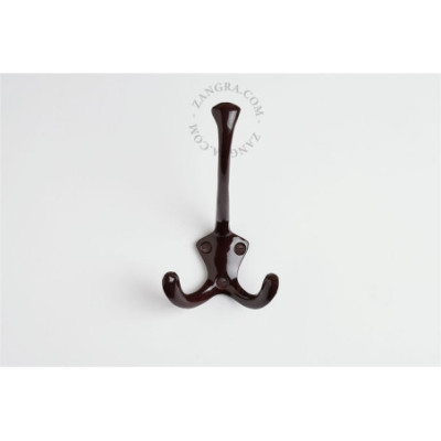 Aluminium triple wall hook – brown Zangra
