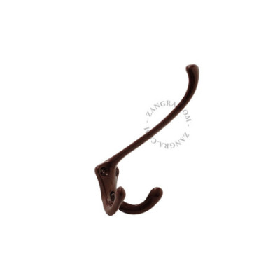 Aluminium triple wall hook – brown Zangra