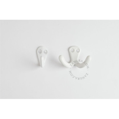 Aluminium double wall hook – white Zangra