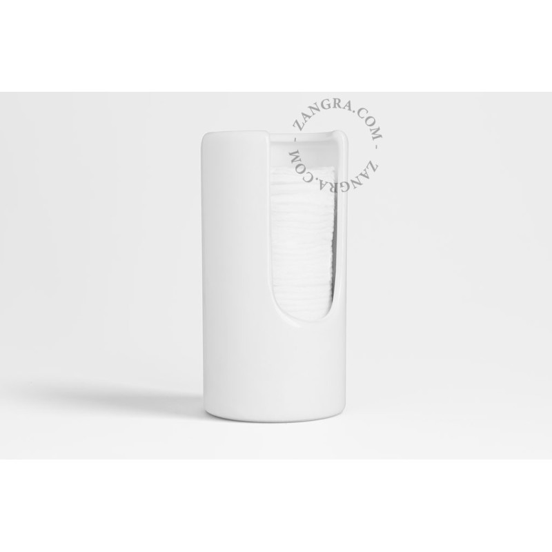 White porcelain cotton pad dispenser Zangra