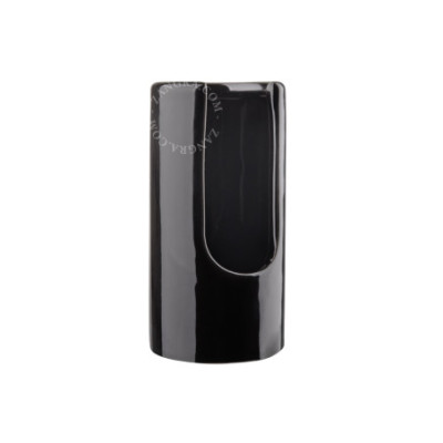 Black porcelain cotton pad dispenser Zangra