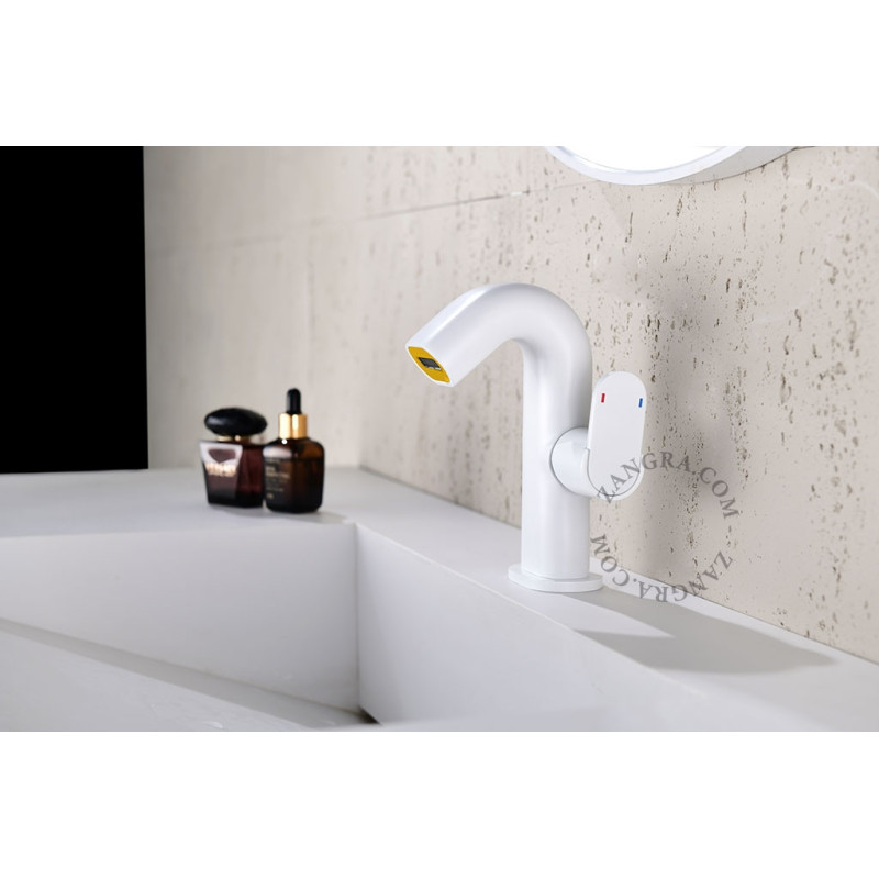 Cairo basin mixer tap – white Zangra