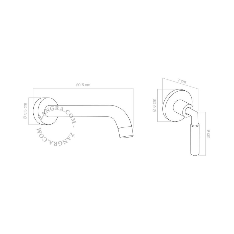 Clea wall-mounted mixer tap Zangra