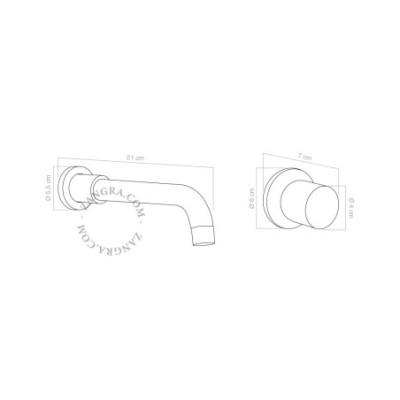 Chris wall-mounted mixer tap Zangra