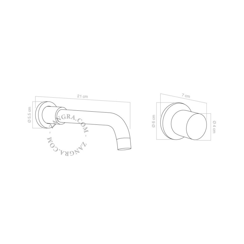 Chris wall-mounted mixer tap Zangra
