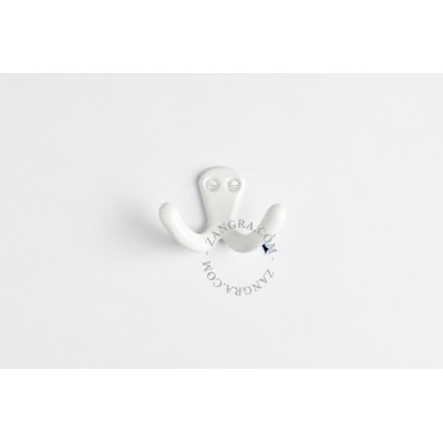 Aluminium double wall hook – white Zangra