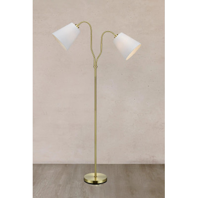 Lampa podłogowa MODENA 60W Mosiądz/Biała 105274 MARKSLOJD