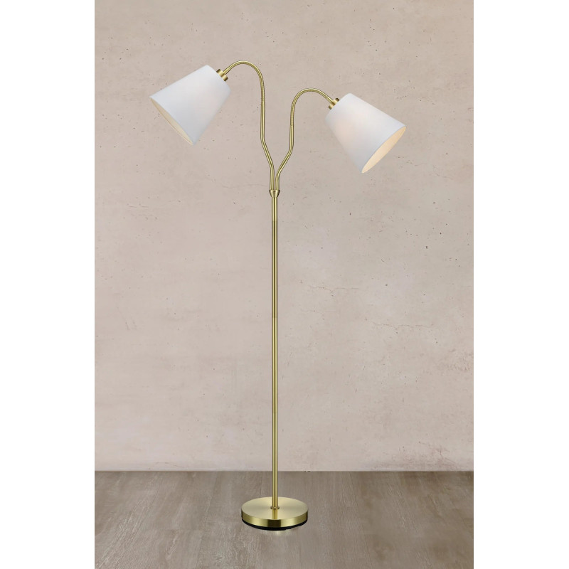 Lampa podłogowa MODENA 60W Mosiądz/Biała 105274 MARKSLOJD