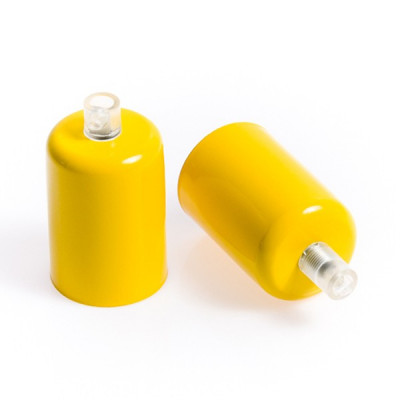 Yellow lacquered metal E27 lamp holder – Kolorowe Kable