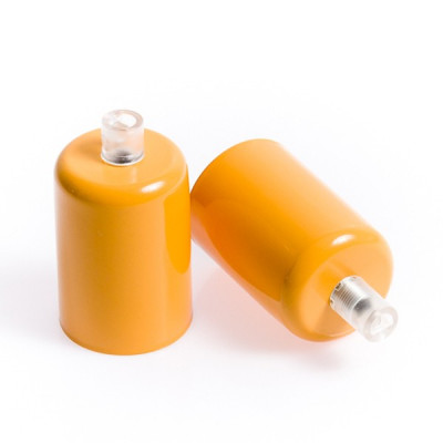 Metal lamp holder E27 lacquered in light orange