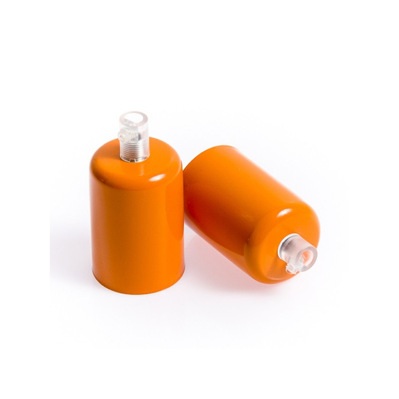 Metal lamp holder E27 lacquered in orange