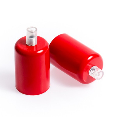 Metal lamp holder E27 lacquered in red