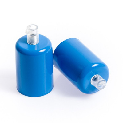 Metal lamp holder E27 lacquered in blue