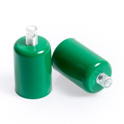 Metal lamp holder E27 lacquered in green