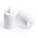 Metal lamp holder E27 lacquered in white matte