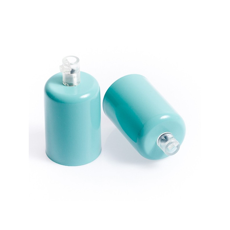 Metal lamp holder E27 lacquered in light blue