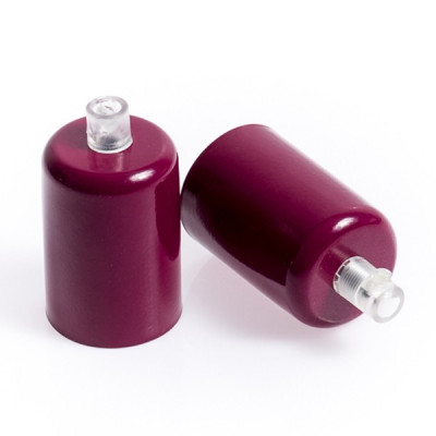 Metal lamp holder E27 lacquered in burgundy
