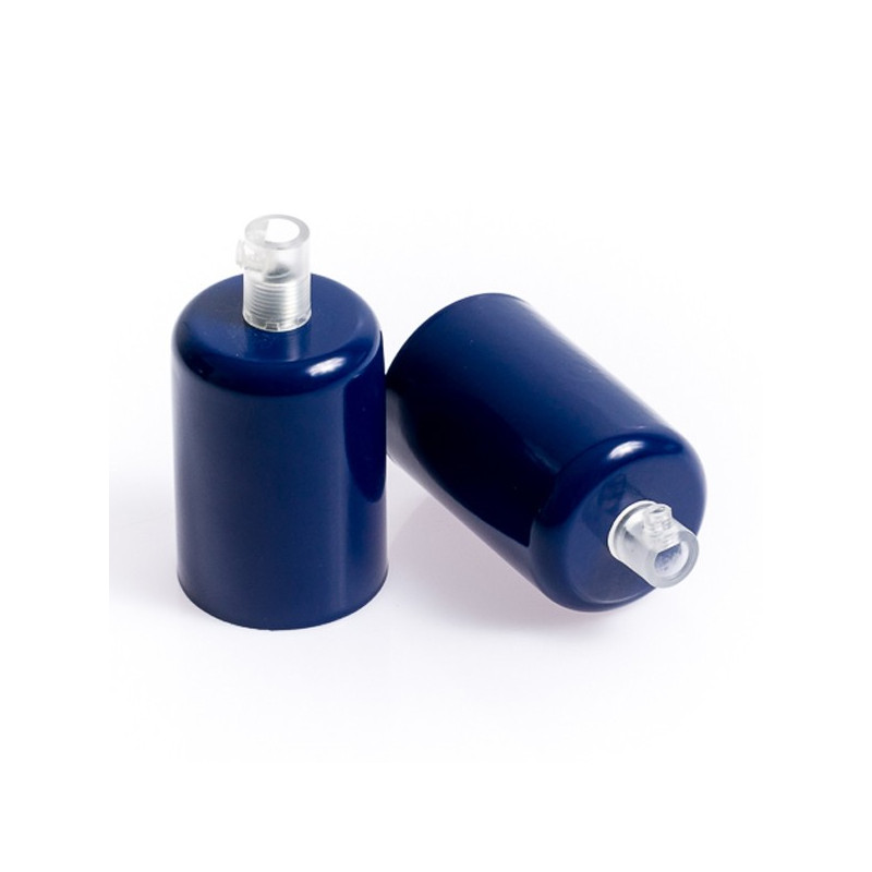 Metal lamp holder E27 lacquered in dark blue