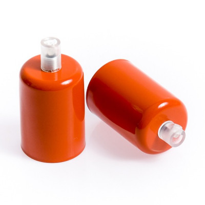 Metal lamp holder E27 lacquered in dark orange