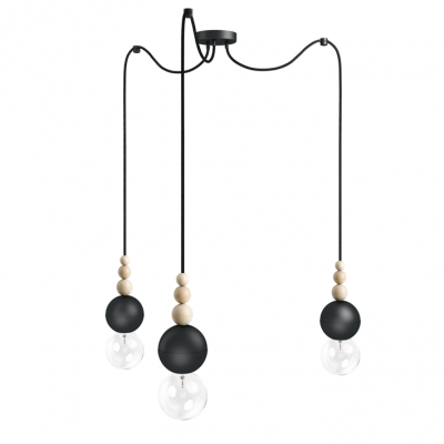 Loft Bala 3 textured black three-light pendant – Kolorowe Kable