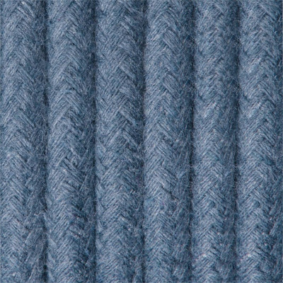 Round electric cable covered by cotton B11 sapphire sky 2x0.75