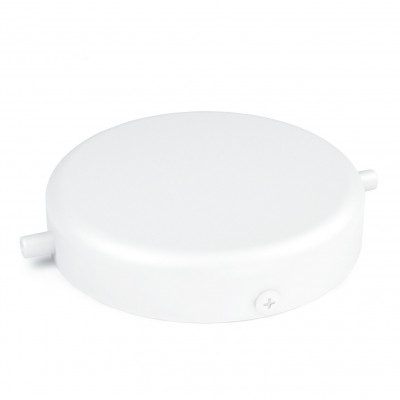 Large metal ceiling cup / rose lacquered in white structural - one cable