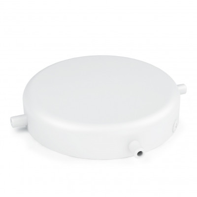 Large metal ceiling cup / rose lacquered in white structural - one cable
