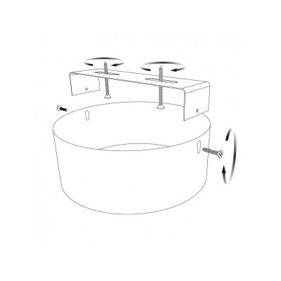 Large metal ceiling cup / rose lacquered in white structural - one cable