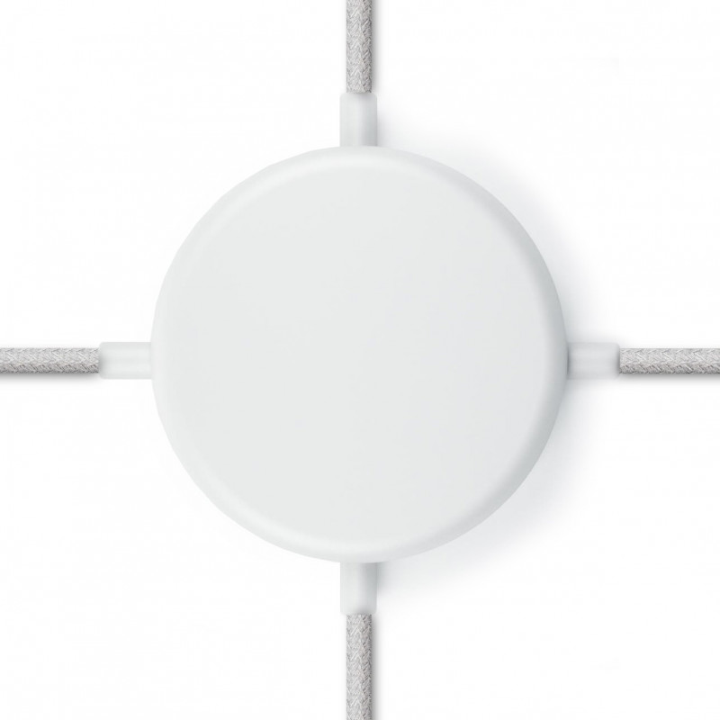 Duża metalowa osłonka sufitowa lakierowana w kolorze białym strukturalnym - jednokablowa