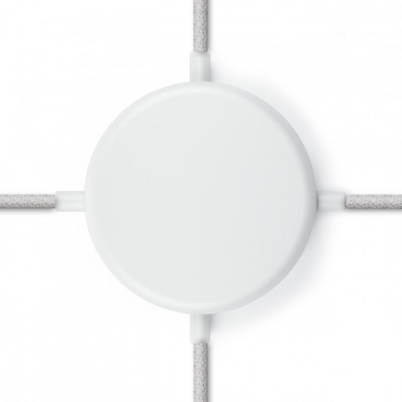 Large metal ceiling cup / rose lacquered in white structural - one cable