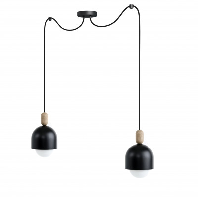 Loft Ovoi 2 czarna strukturalna lampa wisząca