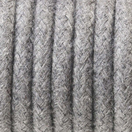 Round electric cable covered by cotton B12 gray ash 3x1