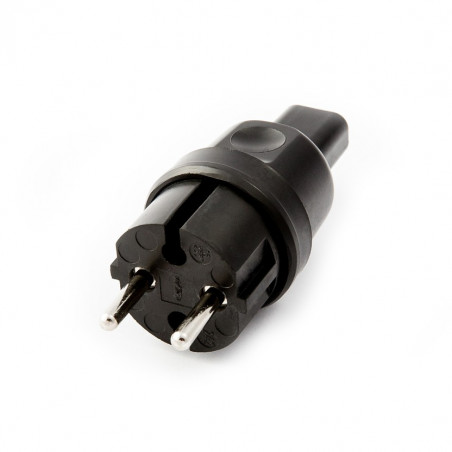 Black plug for festoon garlands 230V 16A IP44 for flat cable