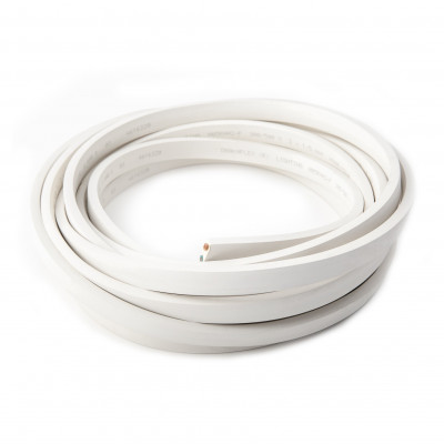 Biały oświetleniowy, dwużyłowy przewód płaski 2x1,5 mm2, 1mb przewód do girland