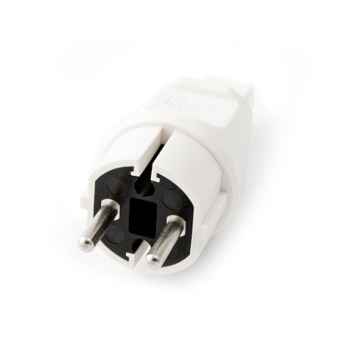 White plug for festoon garlands 230V 16A IP44 for flat cable