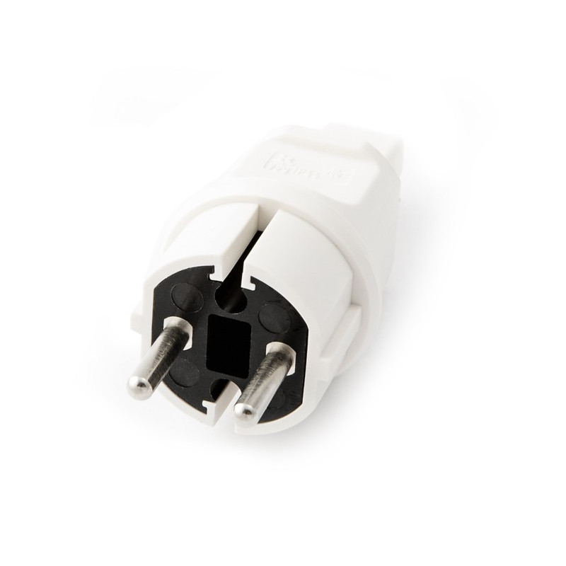 White plug for festoon garlands 230V 16A IP44 for flat cable