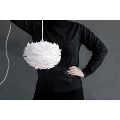 White lamp with feathers Eos Micro UMAGE